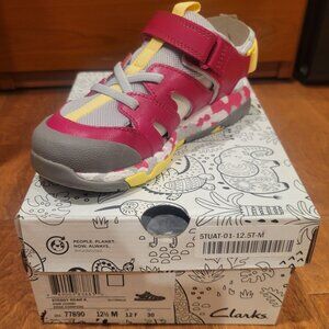 NWB Clarks Steggy Roar Pink size 12.5M colorful girl sandals NWT